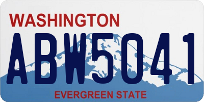 WA license plate ABW5041