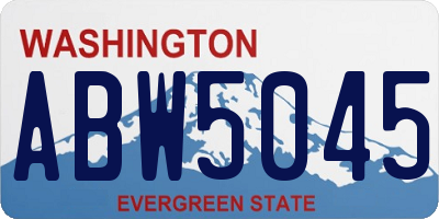 WA license plate ABW5045