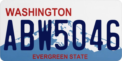 WA license plate ABW5046