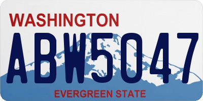 WA license plate ABW5047