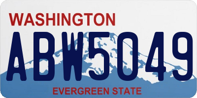WA license plate ABW5049