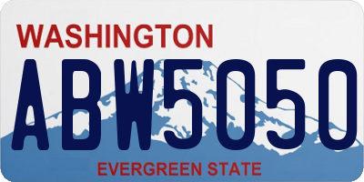WA license plate ABW5050