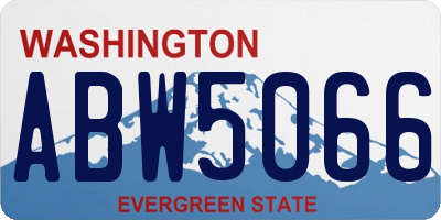 WA license plate ABW5066