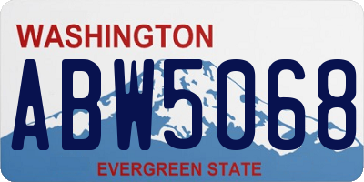 WA license plate ABW5068