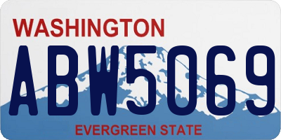 WA license plate ABW5069