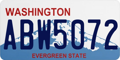 WA license plate ABW5072