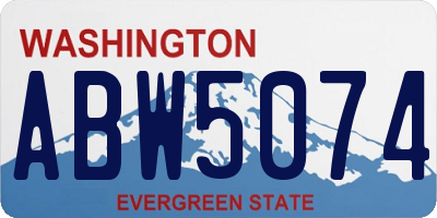 WA license plate ABW5074