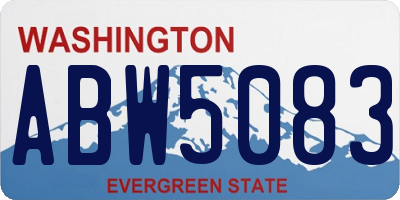 WA license plate ABW5083