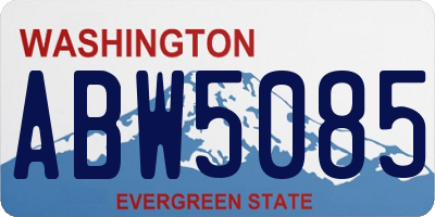 WA license plate ABW5085