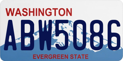 WA license plate ABW5086