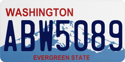 WA license plate ABW5089