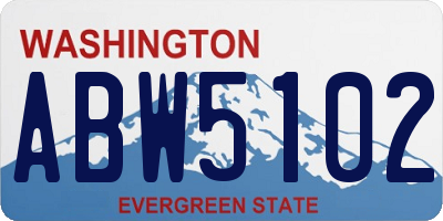 WA license plate ABW5102