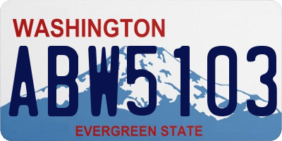 WA license plate ABW5103