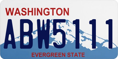 WA license plate ABW5111