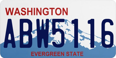 WA license plate ABW5116