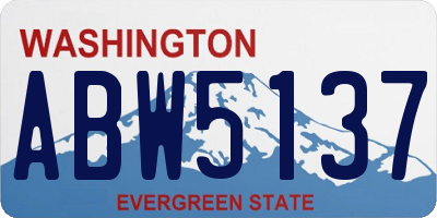 WA license plate ABW5137