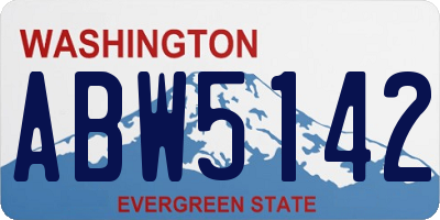 WA license plate ABW5142