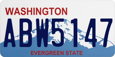 WA license plate ABW5147