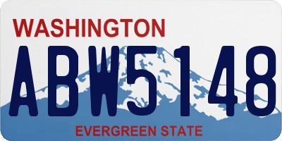 WA license plate ABW5148