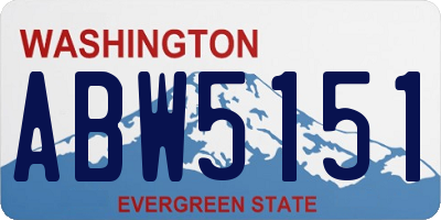 WA license plate ABW5151