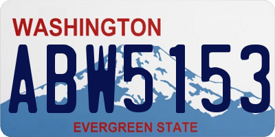 WA license plate ABW5153