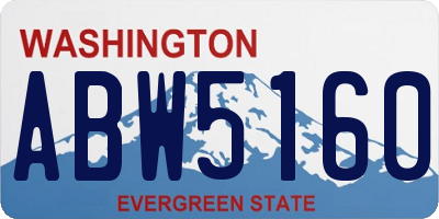 WA license plate ABW5160