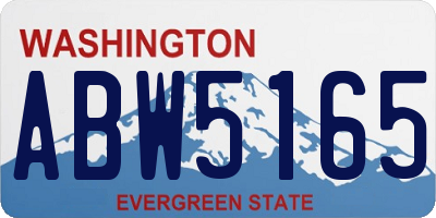 WA license plate ABW5165