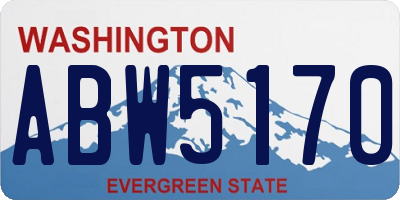 WA license plate ABW5170