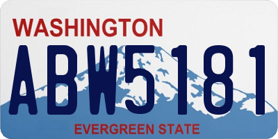 WA license plate ABW5181