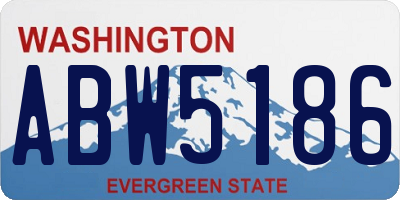 WA license plate ABW5186
