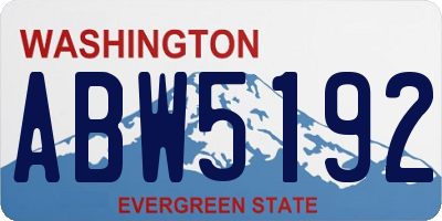 WA license plate ABW5192