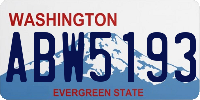 WA license plate ABW5193