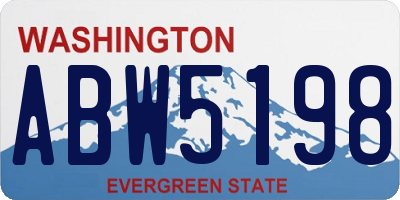 WA license plate ABW5198