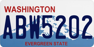 WA license plate ABW5202