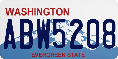 WA license plate ABW5208
