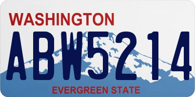 WA license plate ABW5214