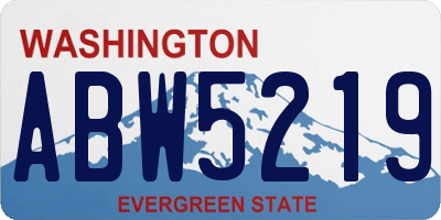 WA license plate ABW5219