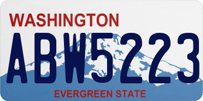 WA license plate ABW5223