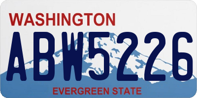 WA license plate ABW5226