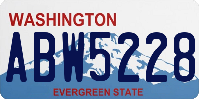 WA license plate ABW5228