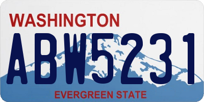 WA license plate ABW5231