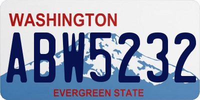 WA license plate ABW5232