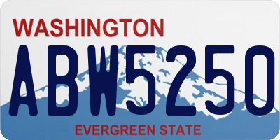 WA license plate ABW5250