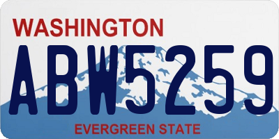 WA license plate ABW5259