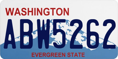 WA license plate ABW5262