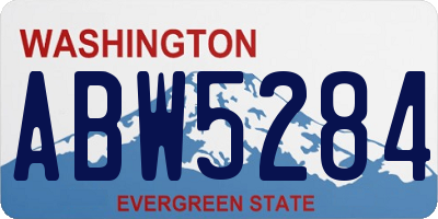 WA license plate ABW5284