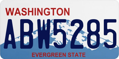 WA license plate ABW5285