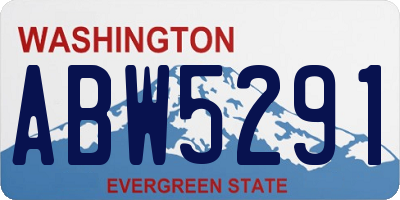 WA license plate ABW5291