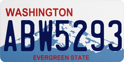 WA license plate ABW5293