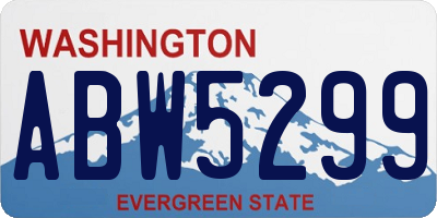 WA license plate ABW5299